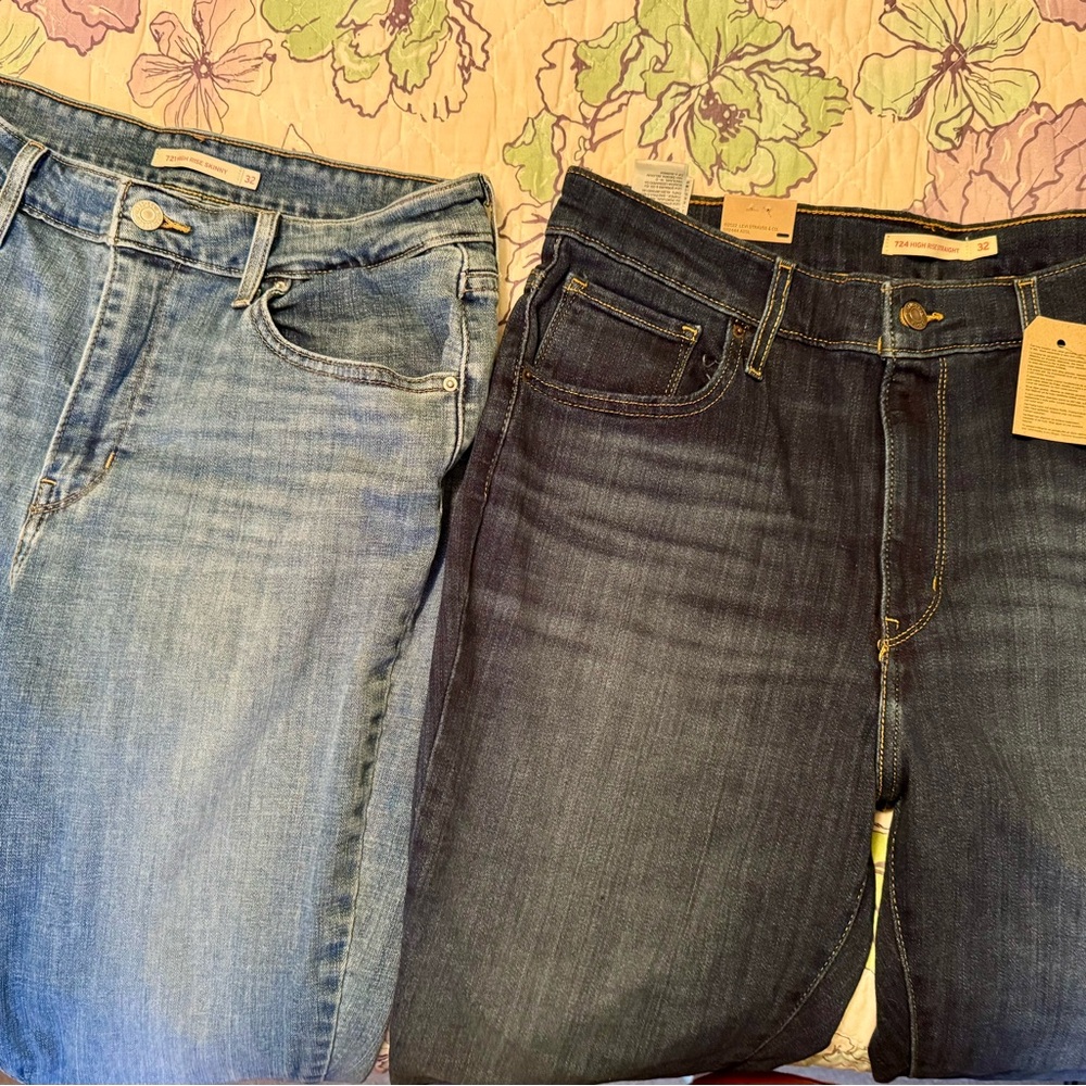 Levi's Blue Straight Leg Jeans Classic Style